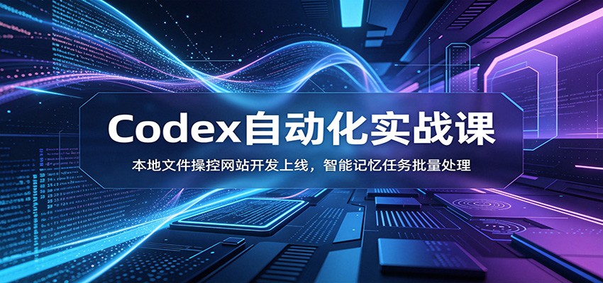Codex自动化实战课：本地文件操控网站开发上线，智能记忆任务批量处理-智富思维学堂