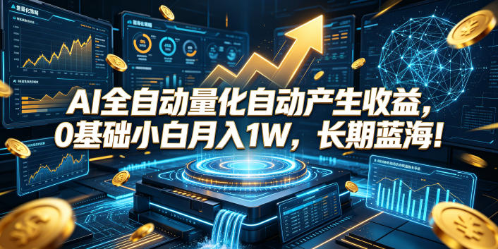 AI全自动量化自动产生收益，0基础小白月入1W，长期蓝海！【揭秘】-智富思维学堂
