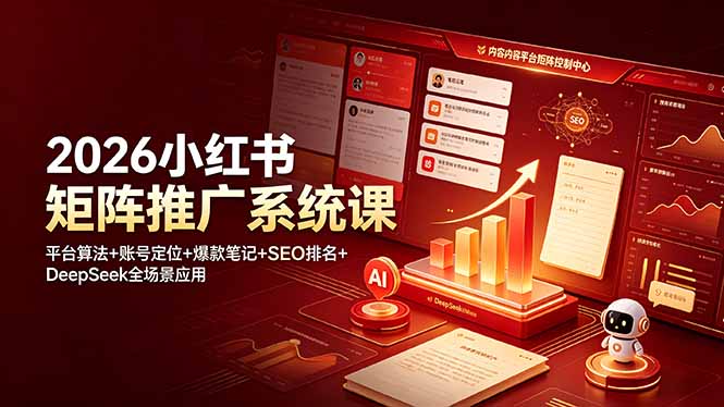 2026小红书矩阵推广系统课：平台算法+账号定位+爆款笔记+SEO排名+DeepSeek全场景应用-智富思维学堂