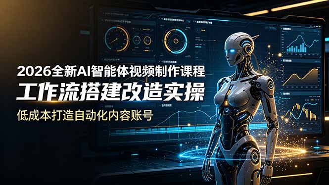 2026全新AI Codex智能体视频制作课程,工作流搭建改造实操,低成本打造自动化内容账号-智富思维学堂