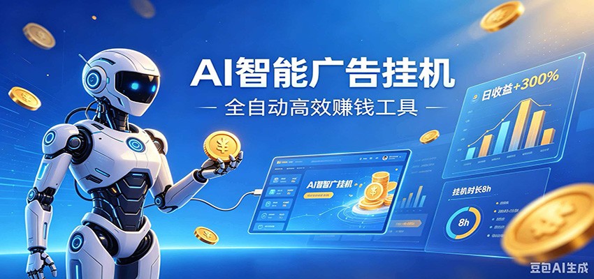 AI智能广告挂机，小白轻松上手，在家自动赚收益-智富思维学堂