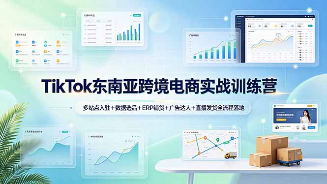 TikTok东南亚跨境电商实战训练营:多站点入驻+数据选品+ERP铺货+广告达人+直播发货全流程落地-智富思维学堂