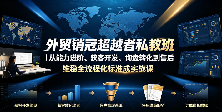 外贸销冠超越者私教班|从能力进阶、获客开发、询盘转化到售后维稳全流程标准化成交实战课-智富思维学堂