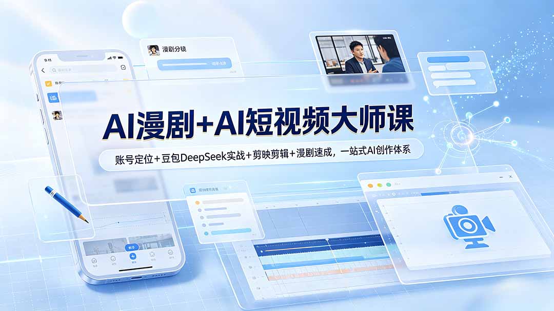 AI漫剧+AI短视频大师课：账号定位+豆包DeepSeek实战+剪映剪辑+漫剧速成，一站式AI创作体系-智富思维学堂