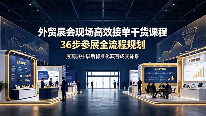 外贸展会现场高效接单干货课程，36步参展全流程规划，展前展中展后标准化获客成交体系-智富思维学堂