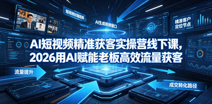 AI短视频精准获客实操营6月10-14号线下课，2026用AI赋能老板高效流量获客-智富思维学堂