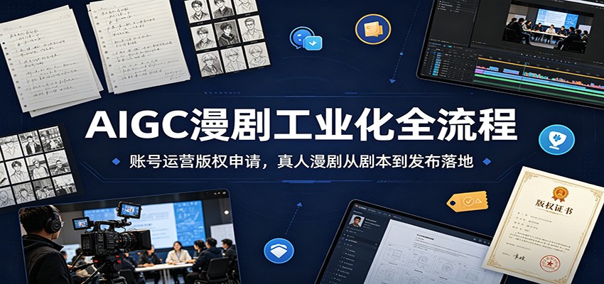 AIGC漫剧工业化全流程：账号运营版权申请，真人漫剧从剧本到发布落地-智富思维学堂
