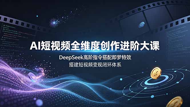 AI短视频全维度创作进阶大课，DeepSeek高阶指令搭配即梦特效，搭建短视频变现闭环体系-智富思维学堂