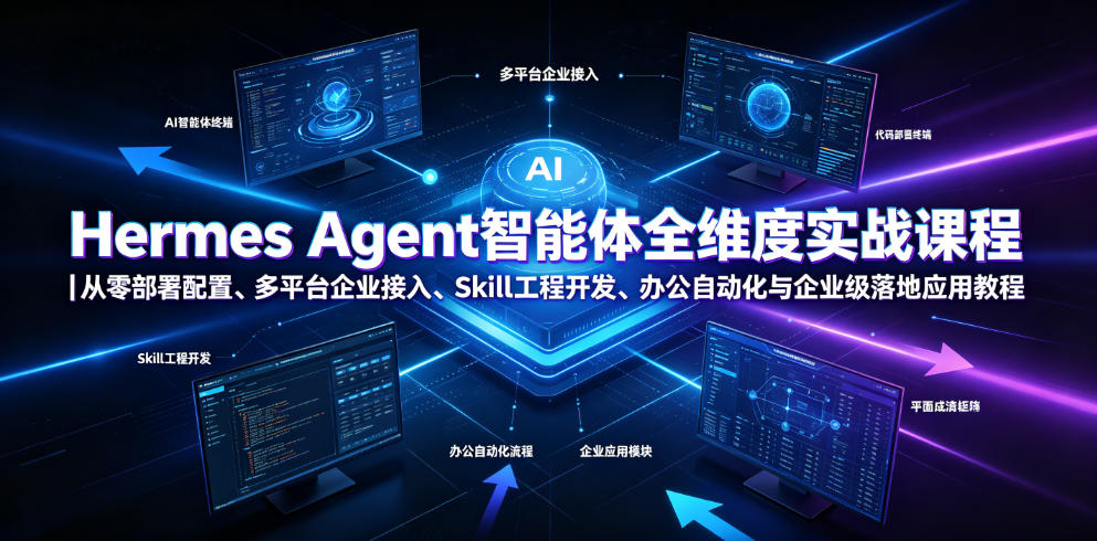 Hermes Agent智能体全维度实战课程|从零部署配置、多平台企业接入、Skill工程开发、办公自动化与企业级落地应用教程-智富思维学堂