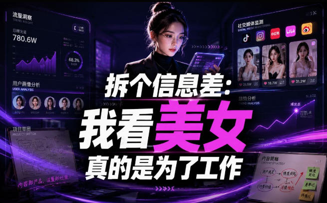【理直气壮】我给看美女找了一个非常恰当的理由,信息差项目-智富思维学堂