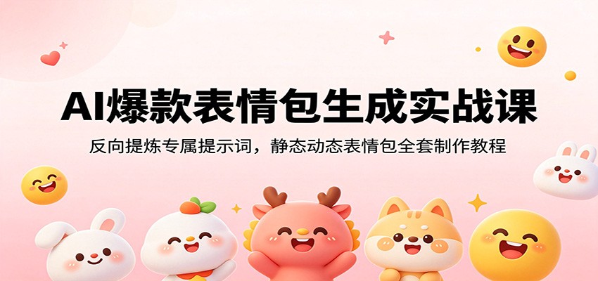 AI爆款表情包生成实战课：反向提炼专属提示词，静态动态表情包全套制作教程-智富思维学堂