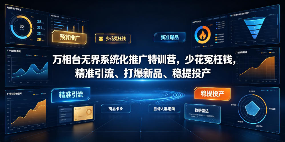 万相台无界系统化推广特训营VI0.0，少花冤枉钱，精准引流、打爆新品、稳提投产(全程录音+字幕)-智富思维学堂