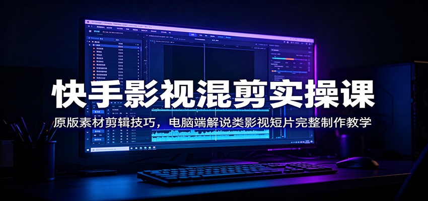 快手影视混剪实操课：原版素材剪辑技巧，电脑端解说类影视短片完整制作教学-智富思维学堂