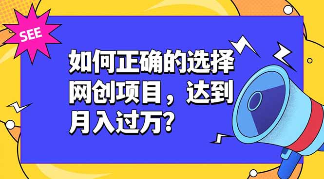如何正确的选择网创项目,达到月入过万?,本课程教你正确选择项目。-智富思维学堂