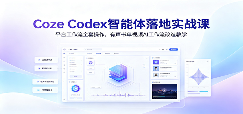 Coze Codex智能体落地实战课：平台工作流全套操作，有声书单视频AI工作流改造教学-智富思维学堂