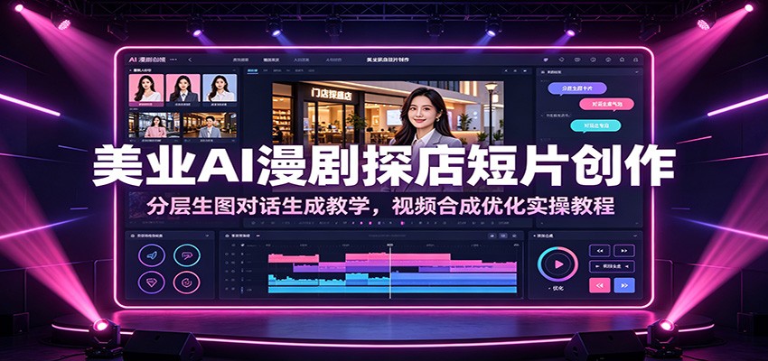 美业AI漫剧探店短片创作：分层生图对话生成教学，视频合成优化实操教程-智富思维学堂