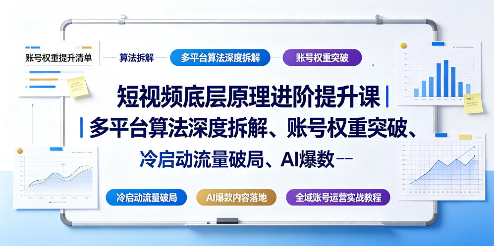 短视频底层原理进阶提升课|多平台算法深度拆解、账号权重突破、冷启动流量破局、AI爆款内容落地与全域账号运营实战教程-智富思维学堂