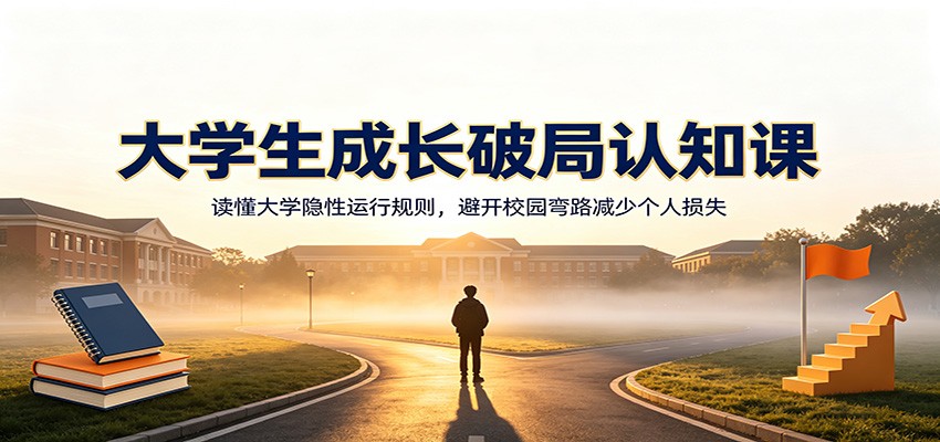 大学生成长破局认知课：读懂大学隐性运行规则，避开校园弯路减少个人损失-智富思维学堂