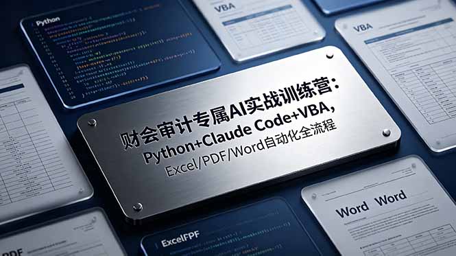 财会审计专属 AI实战训练营-更新:Python+Claude Code+VBA,Excel/PDF/Word自动化全流程-智富思维学堂