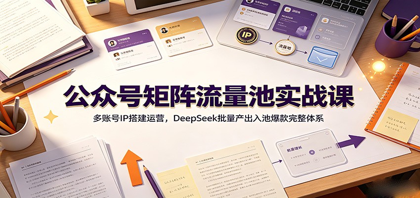 公众号矩阵流量池实战课：多账号IP搭建运营，DeepSeek批量产出入池爆款完整体系-智富思维学堂