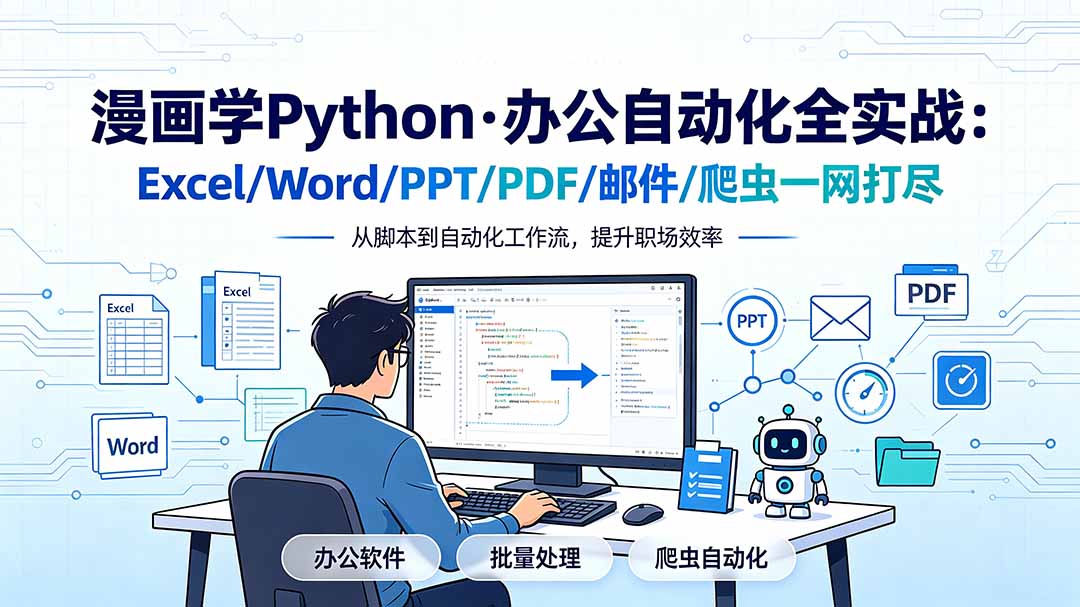 漫画学Python·办公自动化全实战：Excel/Word/PPT/PDF/邮件/爬虫一网打尽-智富思维学堂