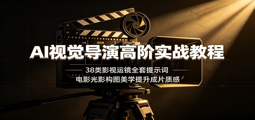 AI视觉导演高阶实战教程：38类影视运镜全套提示词，电影光影构图美学提升成片质感-智富思维学堂