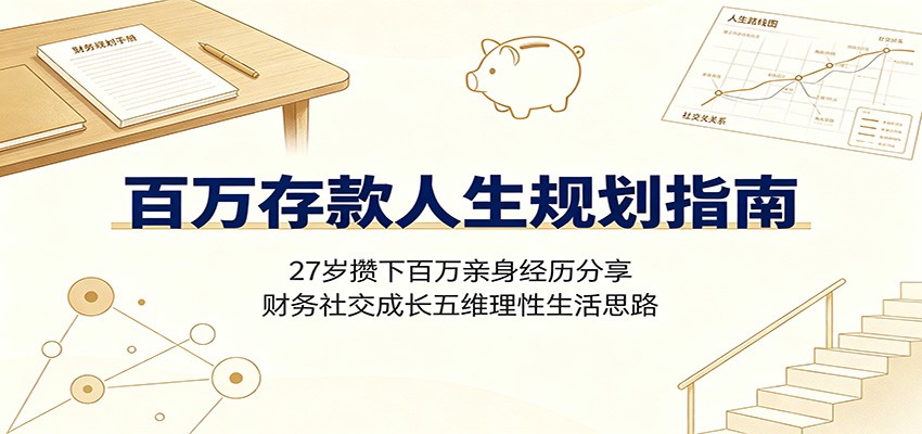 百万存款人生规划指南：27岁攒下百万亲身经历分享，财务社交成长五维理性生活思路-智富思维学堂