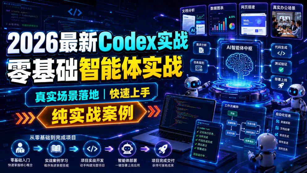 2026最新Codex实战零基础智能体实战,真实场景落地,快速上手,纯实战案例-智富思维学堂