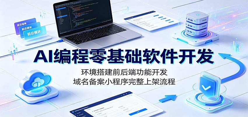 AI编程零基础软件开发：环境搭建前后端功能开发，域名备案小程序完整上架流程-智富思维学堂