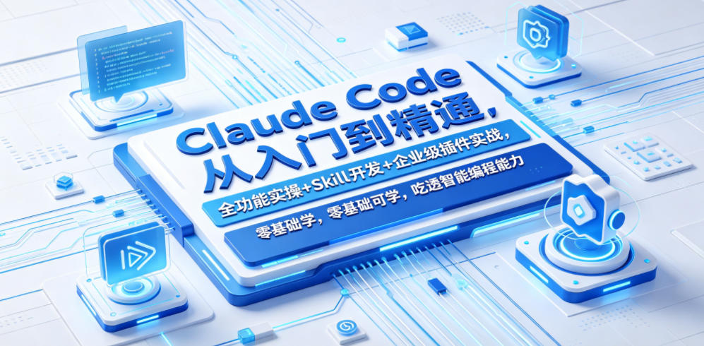 Claude Code从入门到精通,全功能实操+Skill开发+企业级插件实战,零基础可学,吃透智能编程全能力(更新0712)-智富思维学堂