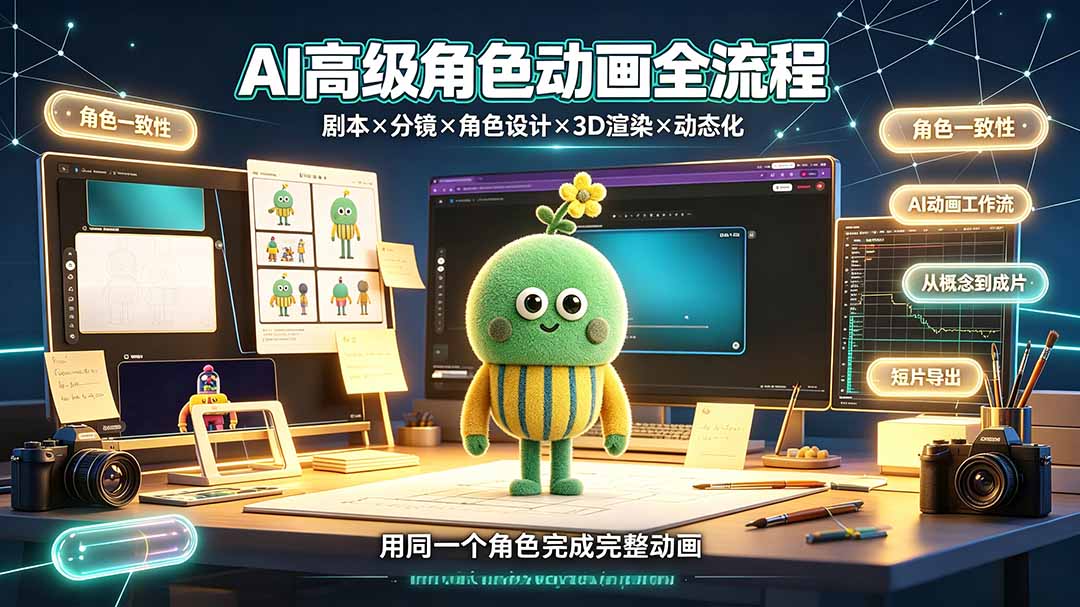 AI高级角色动画全流程：剧本×分镜×角色设计×3D渲染×动态化，从概念到成片一站式教学-智富思维学堂