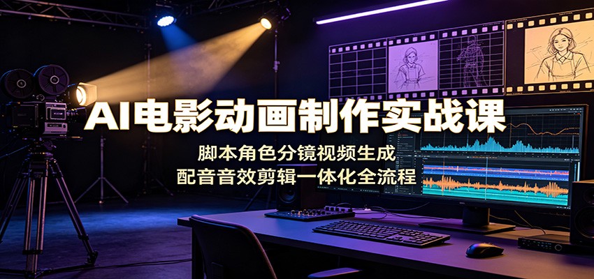 AI电影动画制作实战课：脚本角色分镜视频生成，配音音效剪辑一体化全流程-智富思维学堂