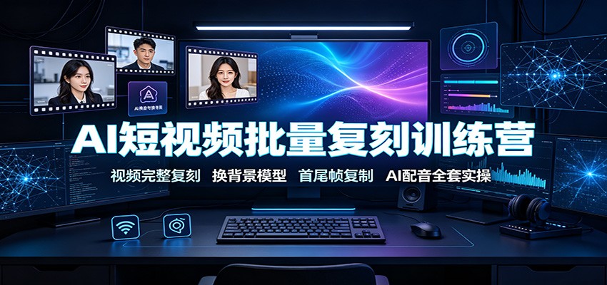 AI短视频批量复刻训练营：视频完整复刻，换背景模型、首尾帧复制、AI配音全套实操-智富思维学堂