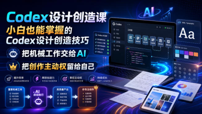 Codex设计创造课,小白也能掌握的Codex设计创造技巧,把机械工作交给AI,把创作主动权留给自己-智富思维学堂