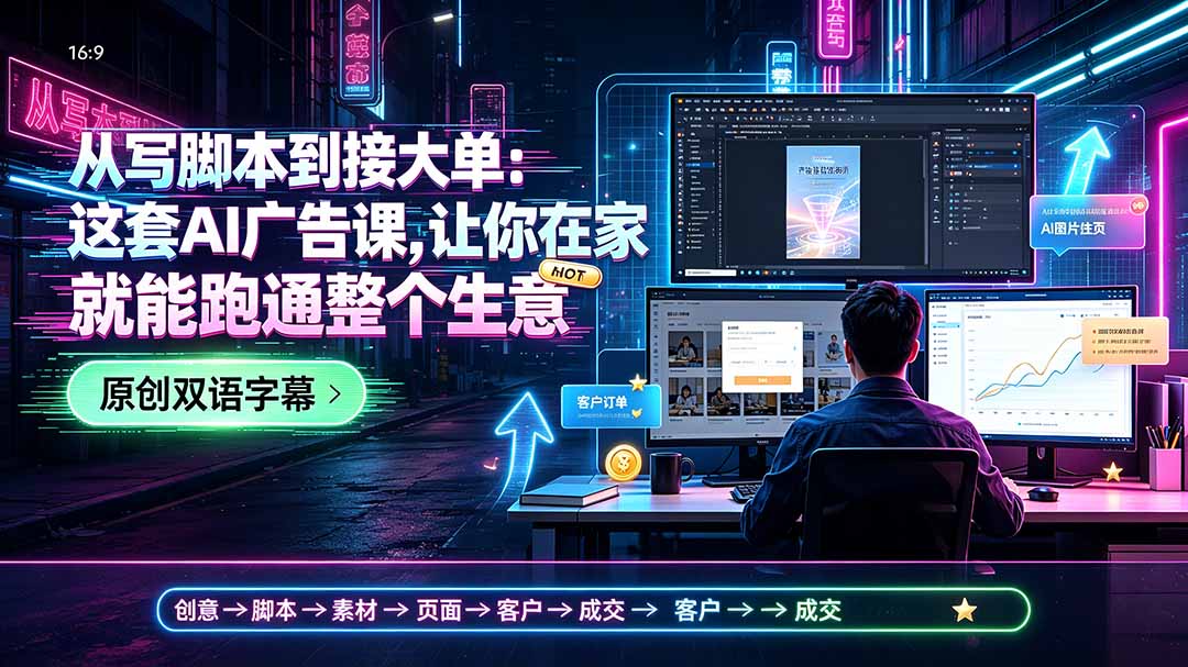 从写脚本到接大单:这套AI广告课,让你在家就能跑通整个生意【原创双语字幕】-智富思维学堂