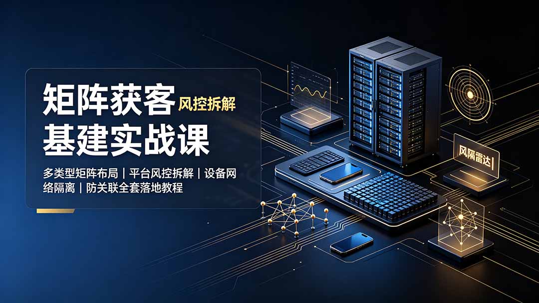 矩阵获客基建实战课：多类型矩阵布局｜平台风控拆解｜设备网络隔离｜防关联全套落地教程-智富思维学堂