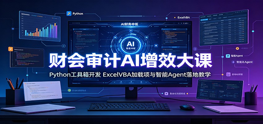财会审计AI增效大课：Python工具箱开发，ExcelVBA加载项与智能Agent落地教学-智富思维学堂