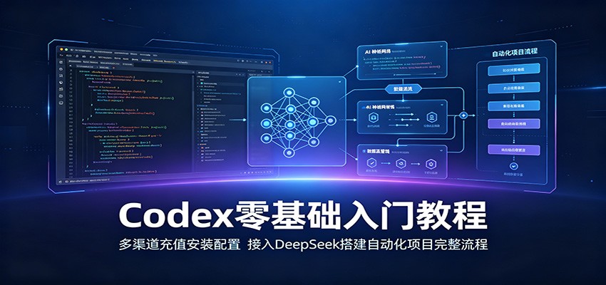 Codex零基础入门教程:多渠道充值安装配置,接入DeepSeek搭建自动化项目完整流程-智富思维学堂