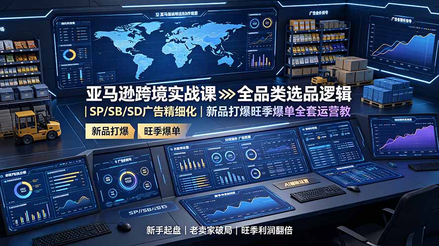 亚马逊跨境实战课:全品类选品逻辑|SP/SB/SD广告精细化|新品打爆旺季爆单全套运营教程-智富思维学堂