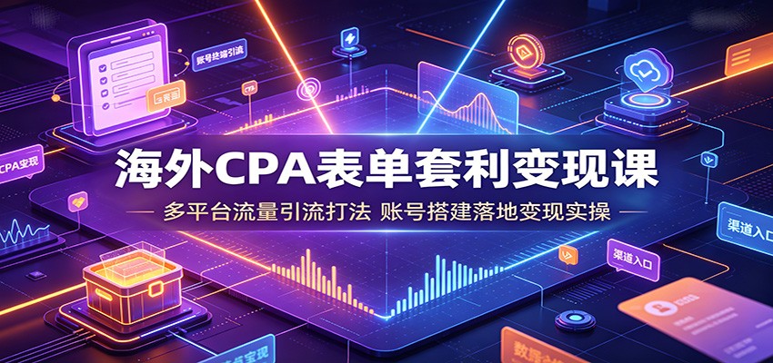 海外CPA表单套利变现课：多平台流量引流打法，账号搭建落地变现实操-智富思维学堂