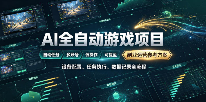 AI全自动游戏躺賺副业:日入几百,稳定运行三年的项目!【揭秘】-智富思维学堂