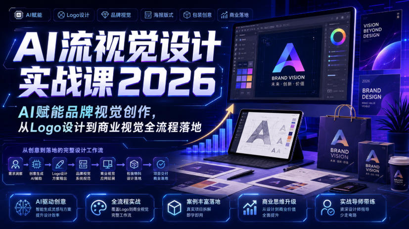 AI流视觉设计实战课2026:AI赋能品牌视觉创作,从Logo设计到商业视觉全流程落地-智富思维学堂