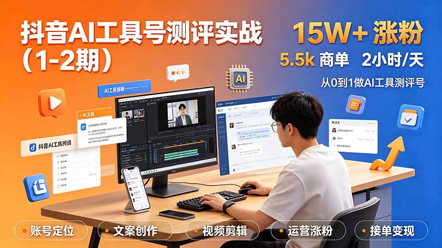 抖音AI工具号测评实战(1-2期-智富思维学堂
