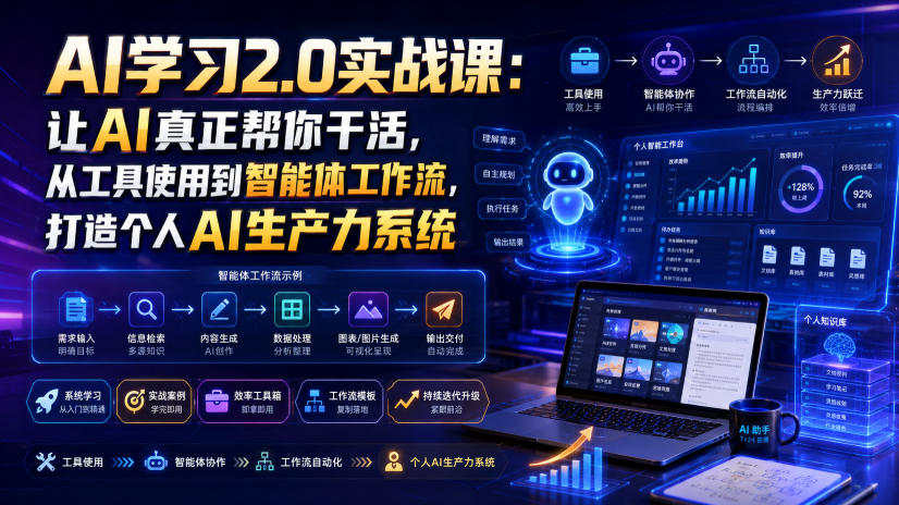 AI学习2.0实战课:让AI真正帮你干活,从工具使用到智能体工作流,打造个人AI生产力系统-智富思维学堂