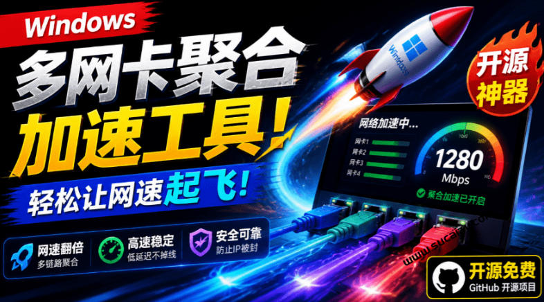 Github开源黑科技!多网卡网速聚合加速工具,一键让你的电脑网速起飞,这感觉也太爽了HypoMux-智富思维学堂
