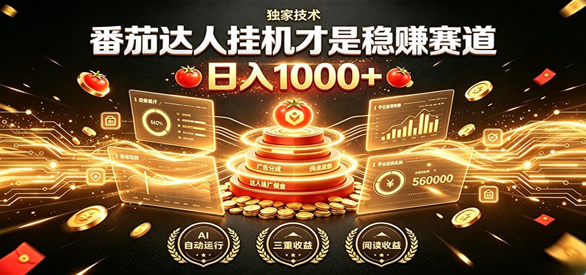 别再瞎找副业！番茄达人挂机才是稳赚赛道 日入1000+-智富思维学堂