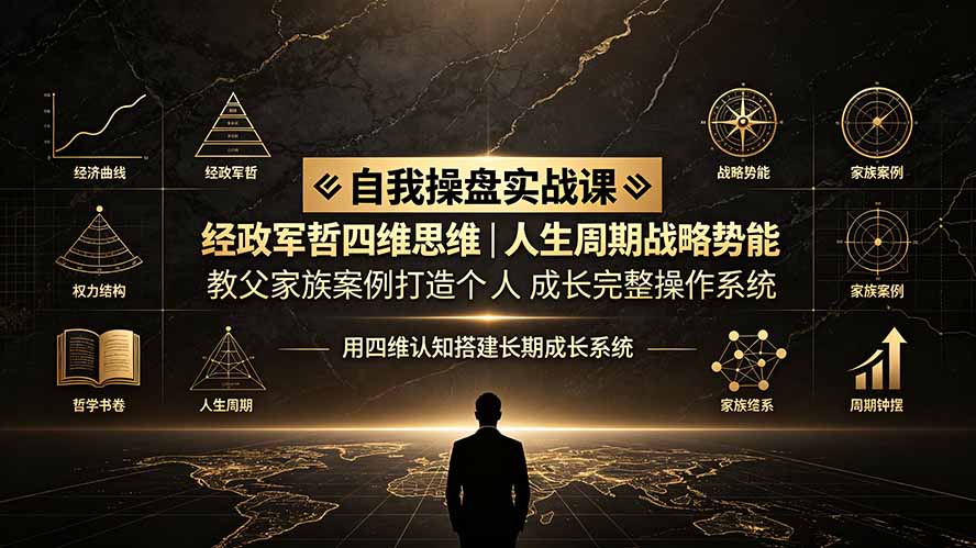 自我操盘实战课:经政军哲四维思维|人生周期战略势能|教父家族案例打造个人成长完整操作系统-智富思维学堂