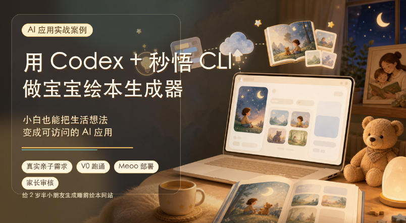 AI应用实战案例,用Codex+秒悟CLl做宝宝绘本生成器,小白也能把生活想法变成可访问的AI应用-智富思维学堂