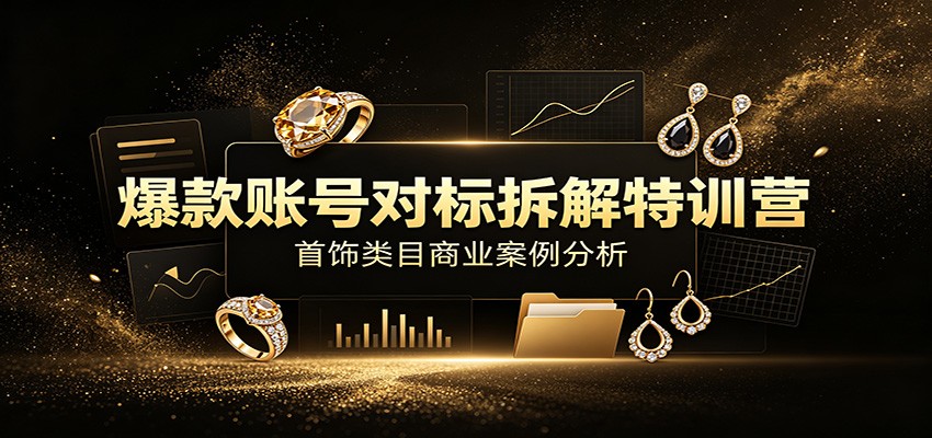 爆款账号对标拆解特训营:首饰类目商业案例分析,配套完整资料内容-智富思维学堂