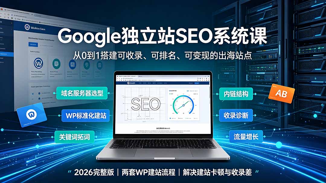 Google独立站SEO-7月系统课:出海基建×WordPress建站×AI内容生产×站内外优化×Search Console×AdSense变现-智富思维学堂